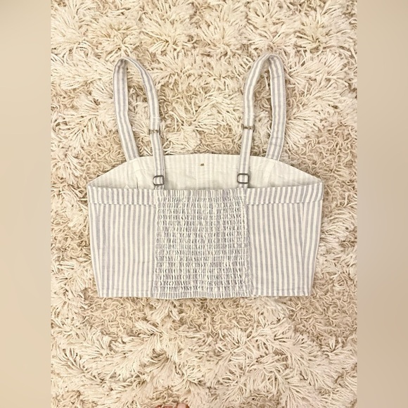 NWT Abercrombie & Fitch Women’s Plaid Crop Top Size XS Blue & White - Picture 3 of 3